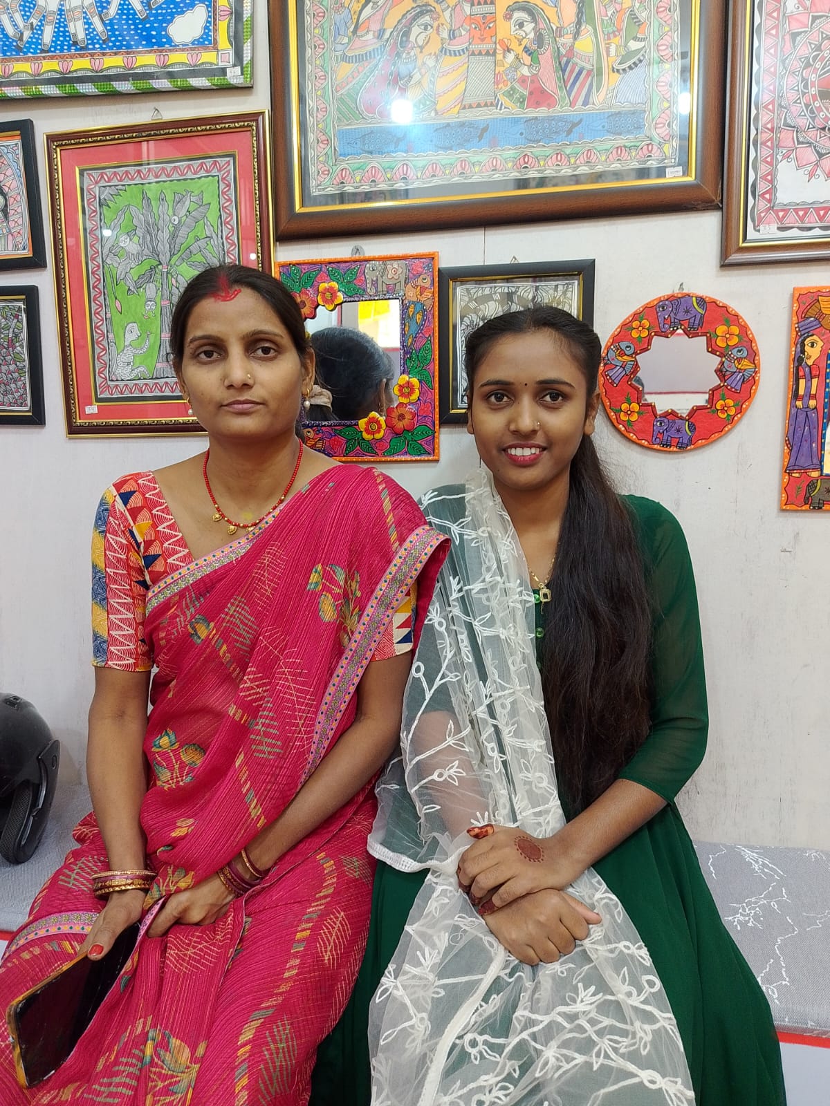 Poonam Jha with her student biva