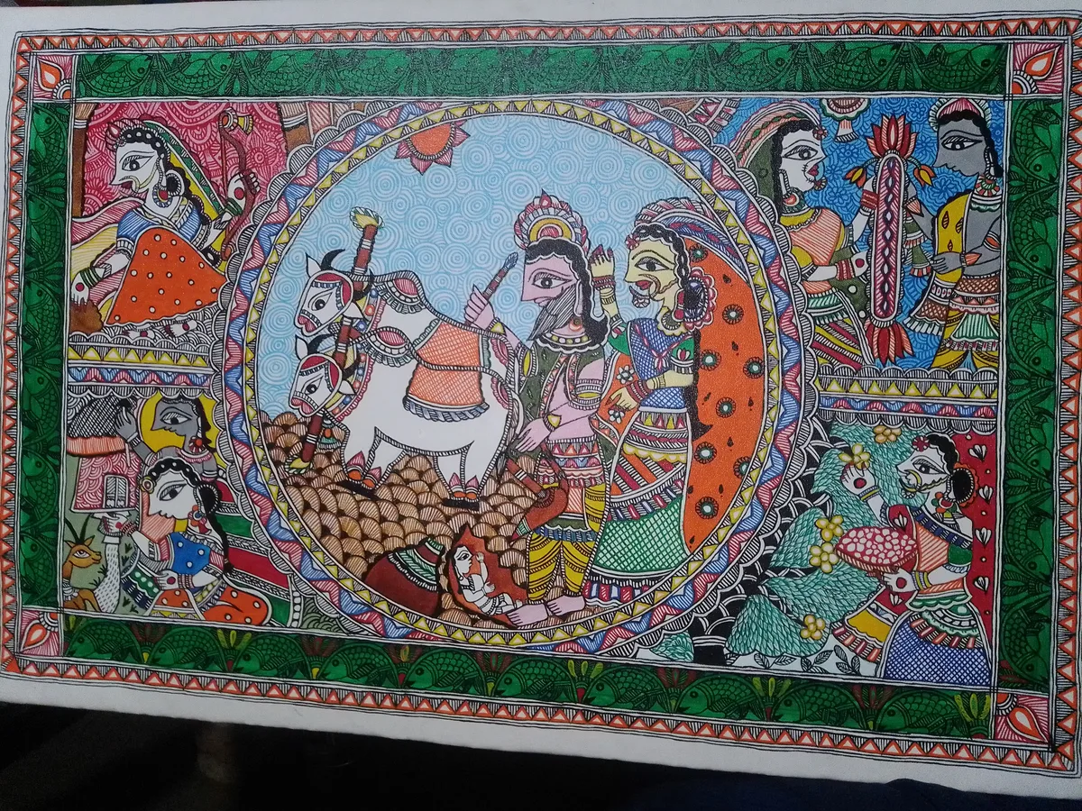 Must beautiful Mithila Art Penting