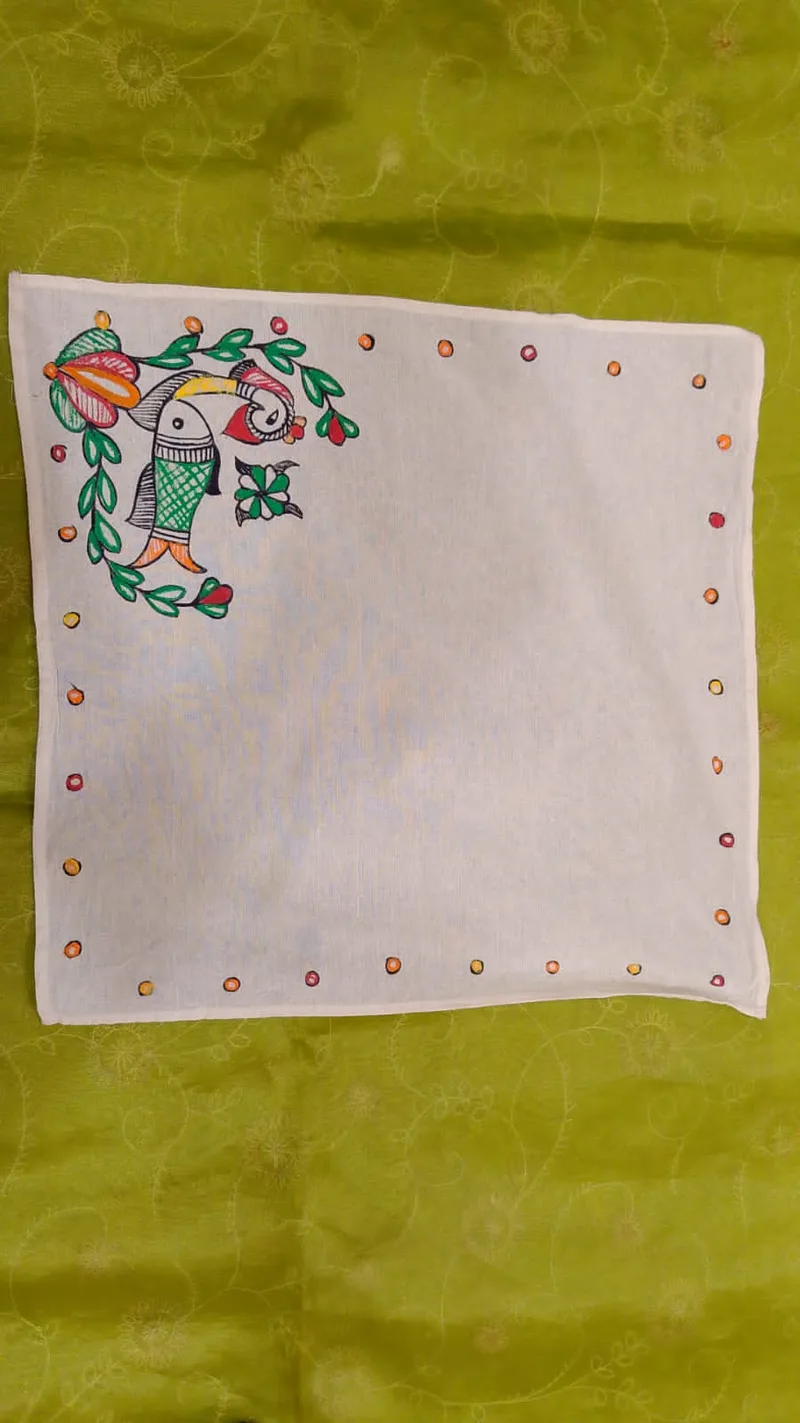 Pure Nepali cotton hanky Mithila panting art 19