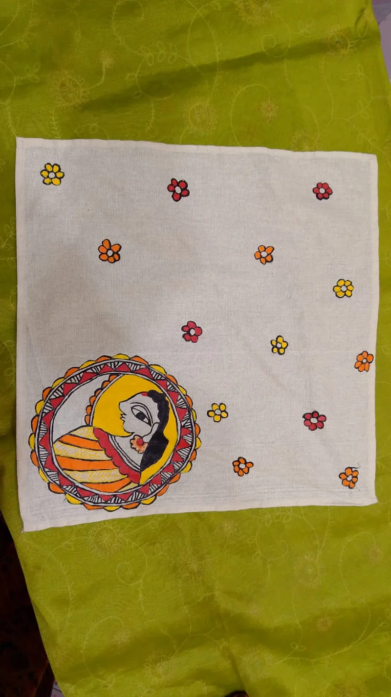 Pure Nepali cotton hanky Mithila panting art 35