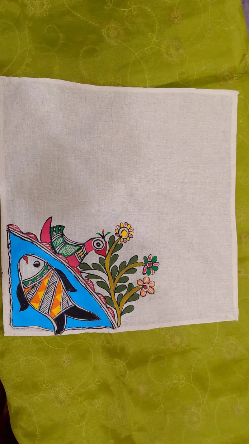 Pure Nepali cotton hanky Mithila panting art 37