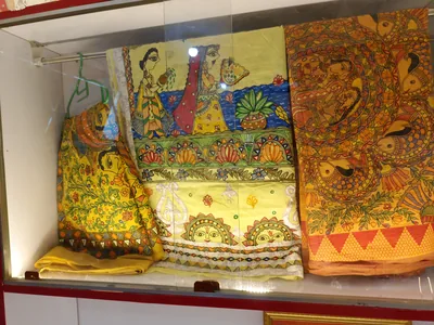 Beautiful mithila panting Sharee