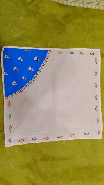 Pure Nepali cotton hanky Mithila panting art 23