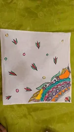 Pure Nepali cotton hanky Mithila panting art 21 thumbnail