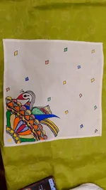 Pure Nepali cotton hanky Mithila panting art 30 thumbnail