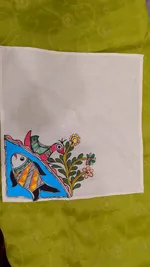 Pure Nepali cotton hanky Mithila panting art 37 thumbnail