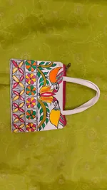 Pure canvas cotton small bag Mithila Panting Art thumb 2