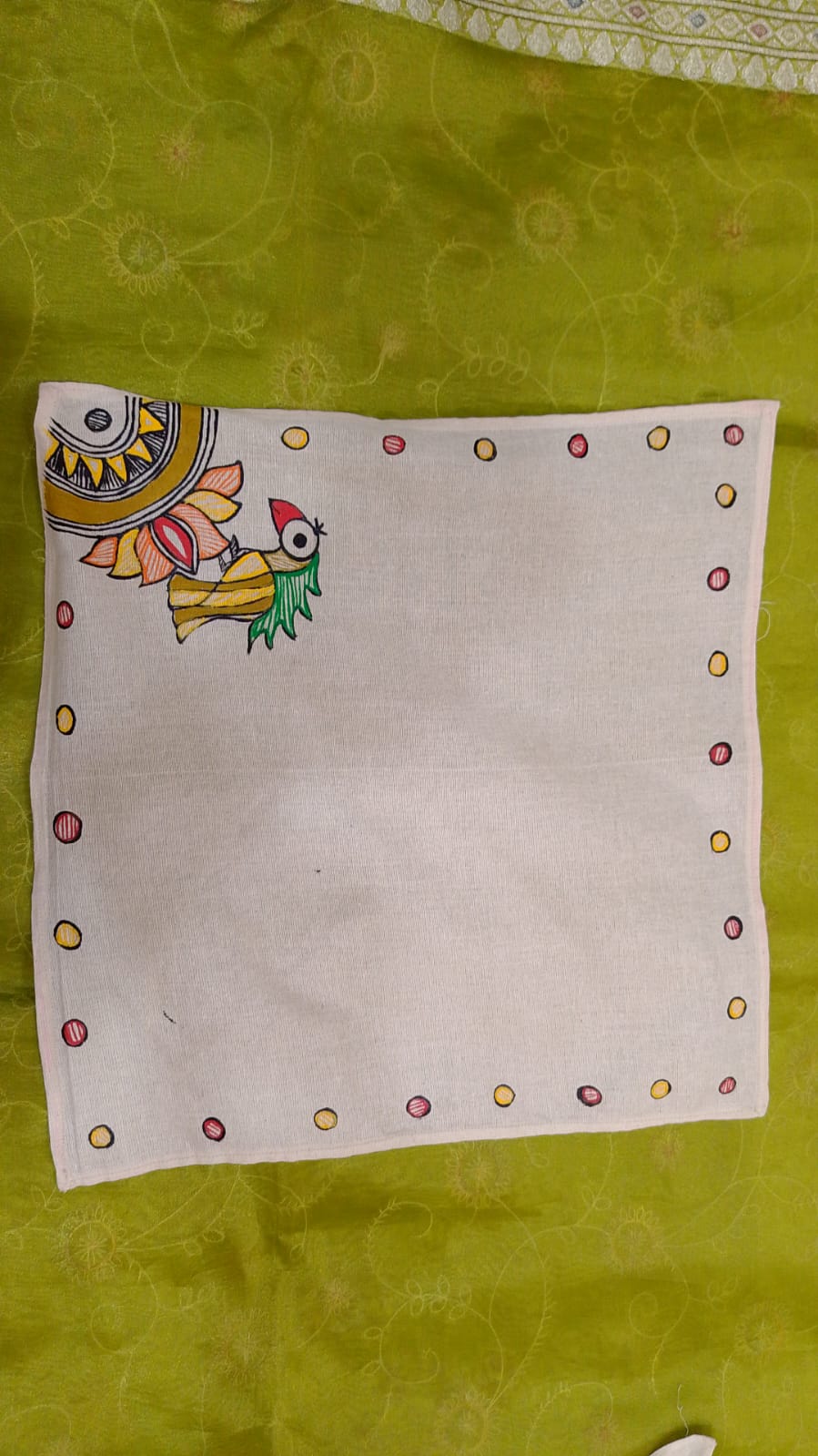 Pure Nepali cotton hanky Mithila panting art 12
