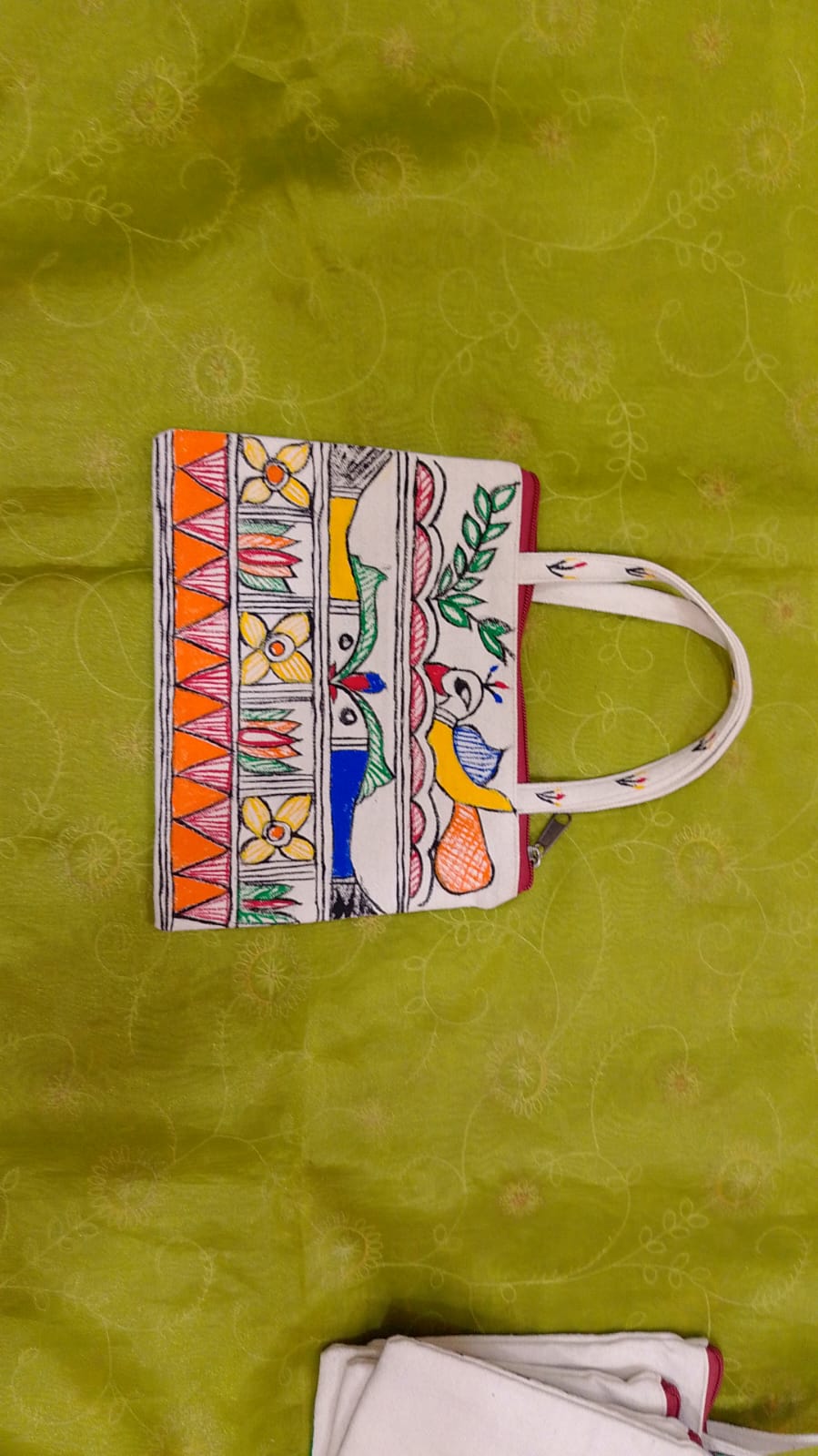 Pure small canvas, cotton ladies bag