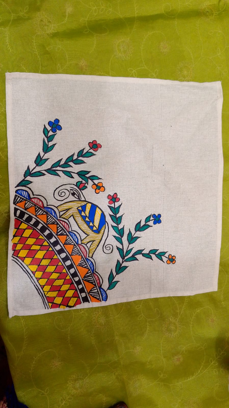 Pure Nepali cotton hanky Mithila panting art 31
