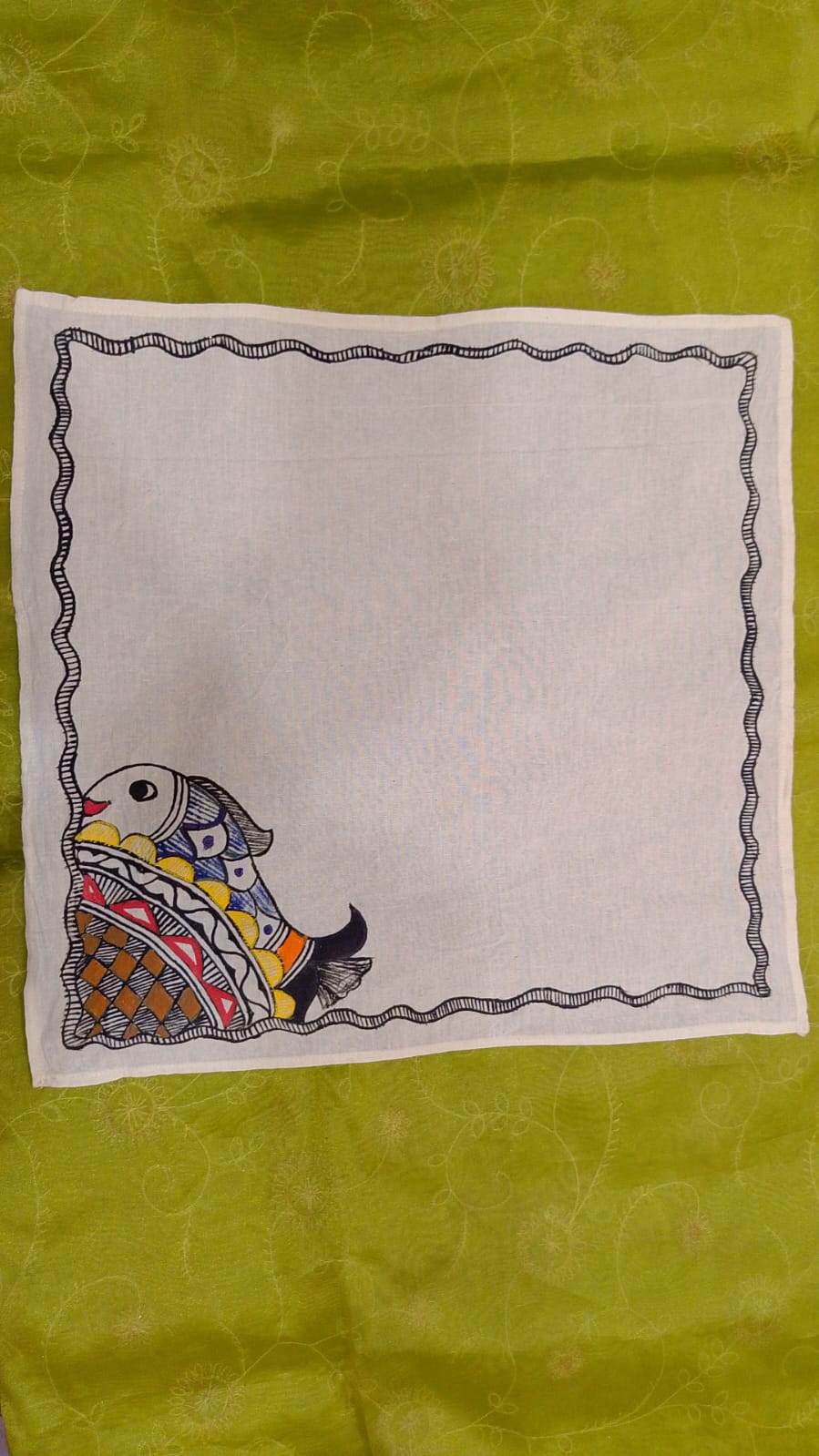 Pure Nepali cotton hanky Mithila panting art 41