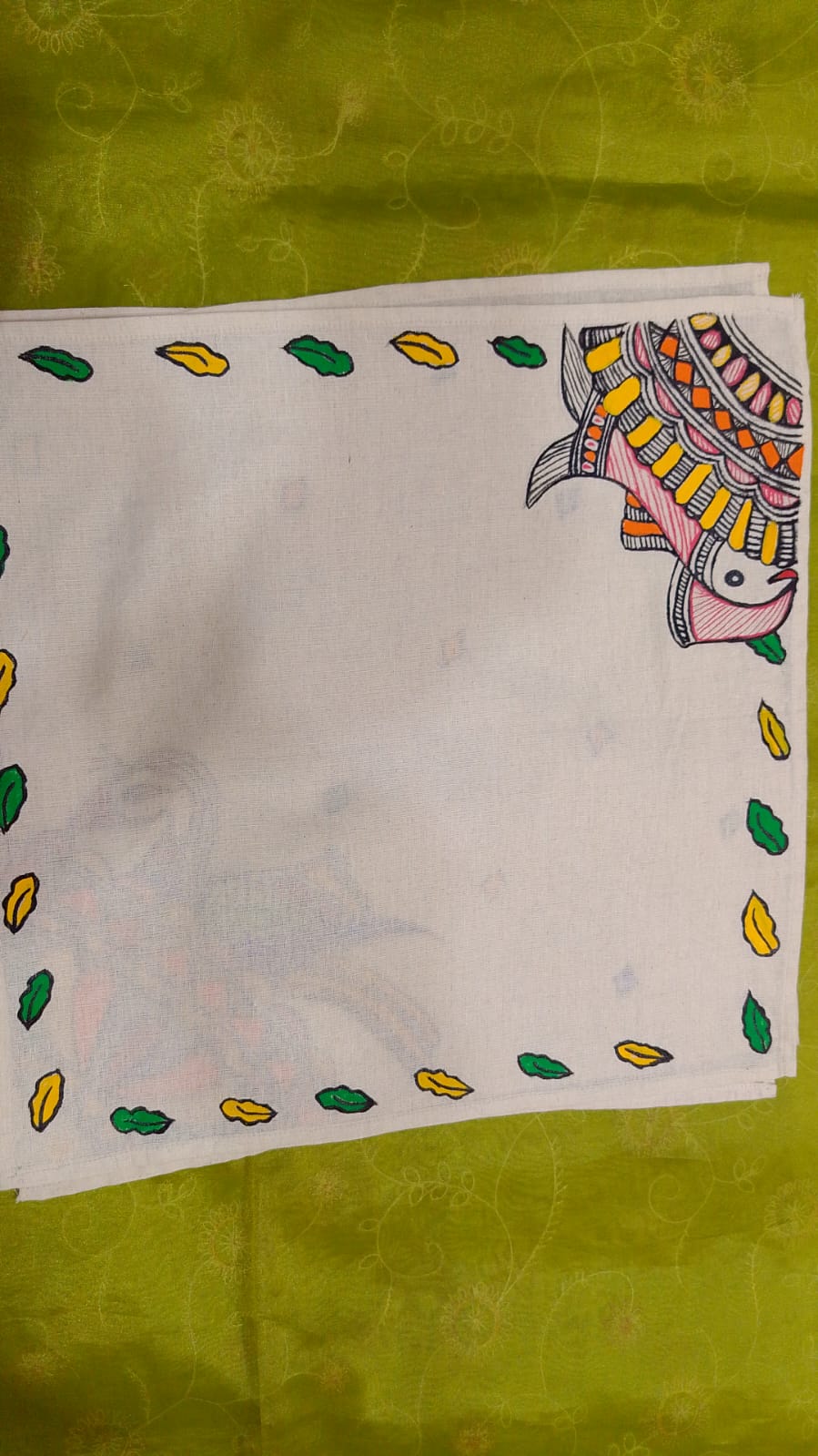 Pure Nepali cotton hanky Mithila panting art 3