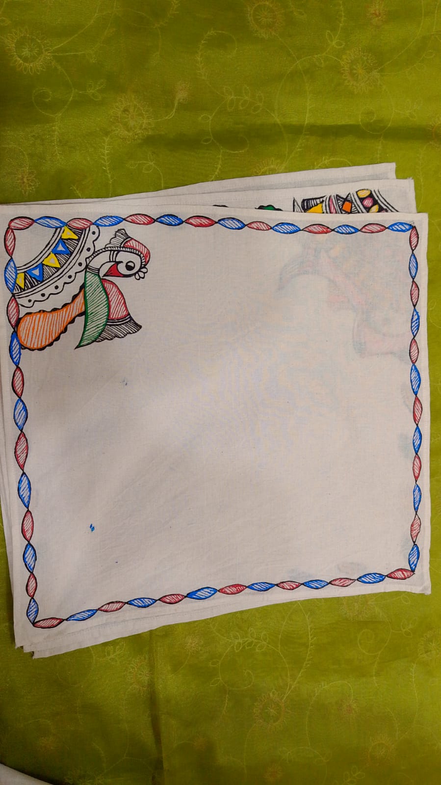 Pure Nepali cotton hanky Mithila panting art 4