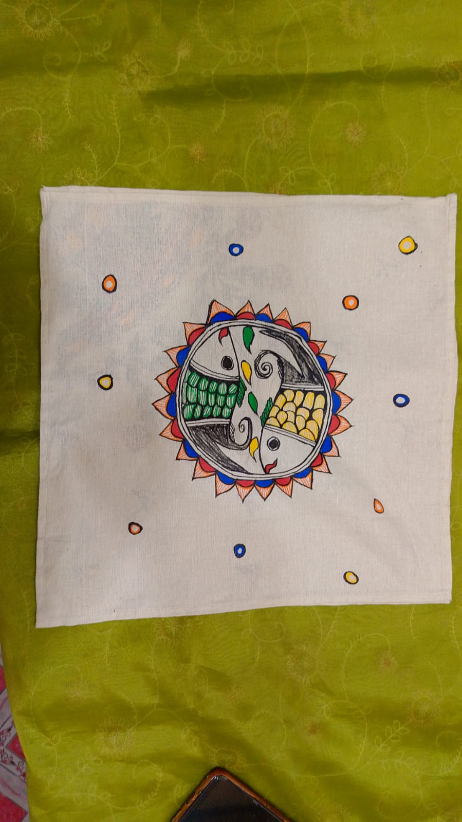 Pure Nepali cotton hanky Mithila panting art 6