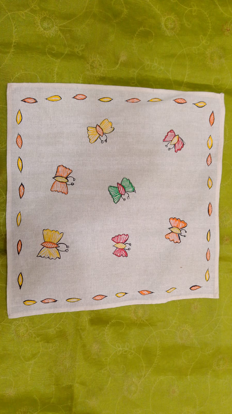 Pure Nepali cotton hanky Mithila panting art 5