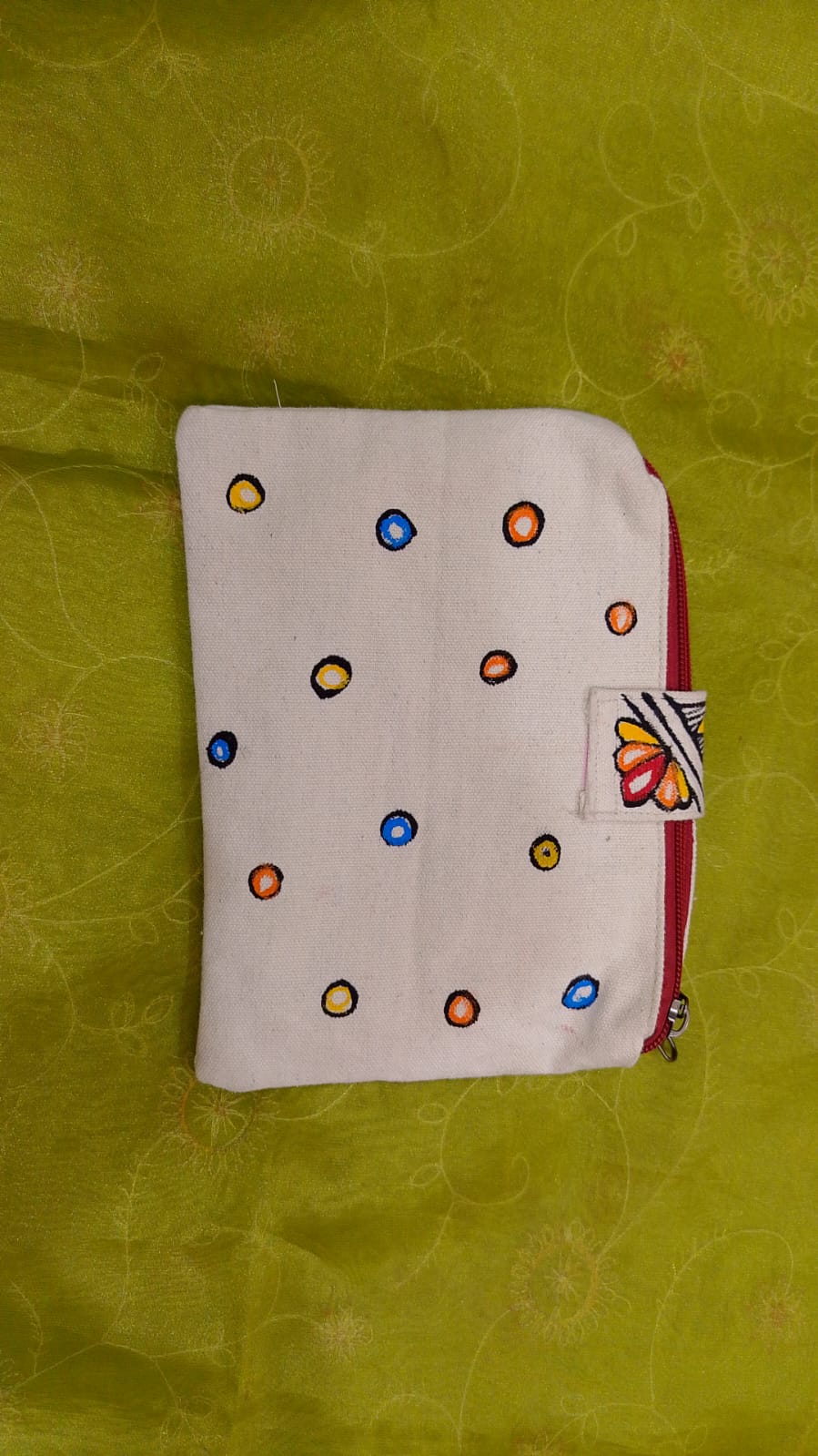 Pure canvas cotton small bag Mithila Panting Art thumb 1