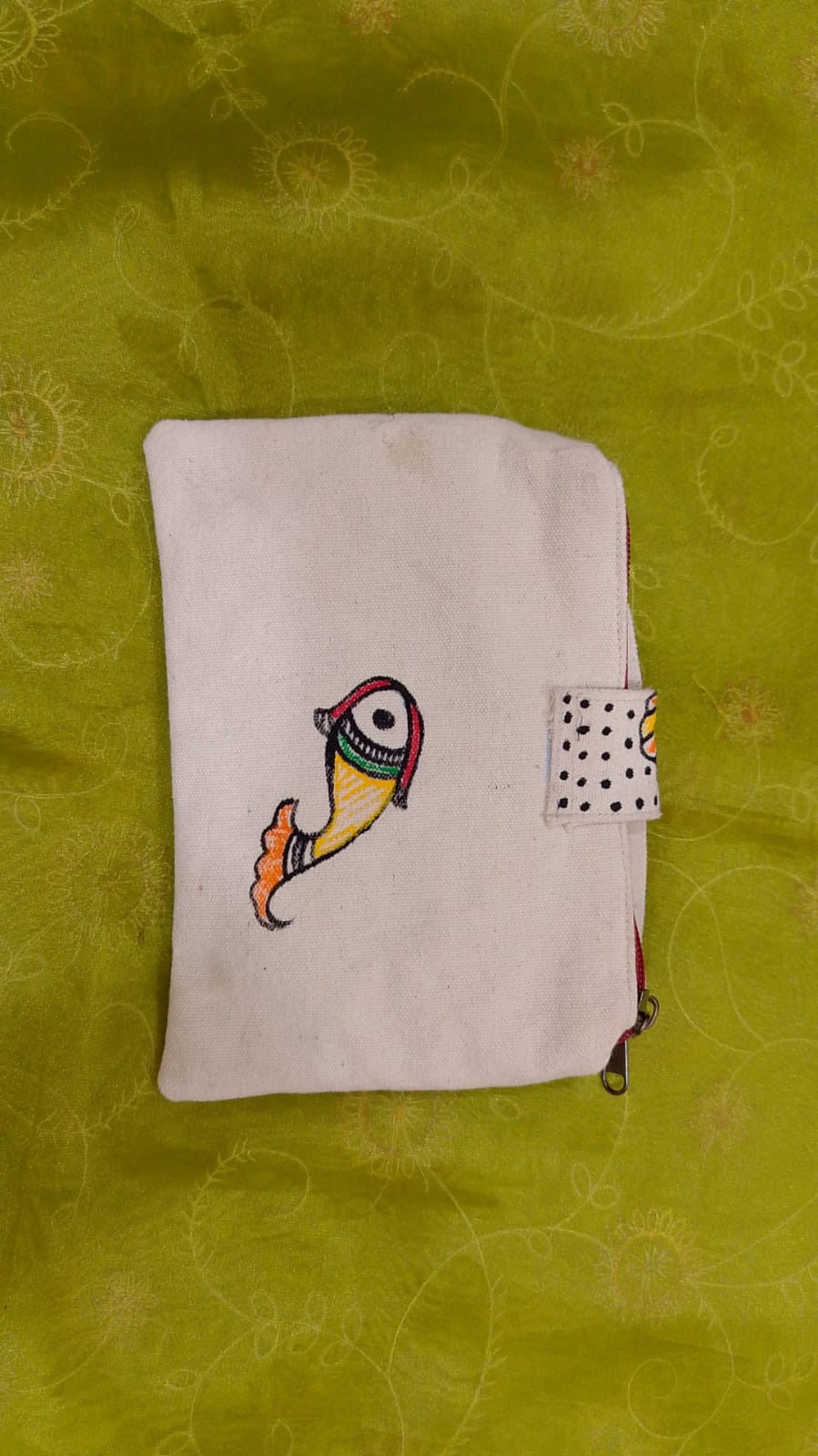 Pure canvas cotton small bag Mithila Panting Art thumb 1