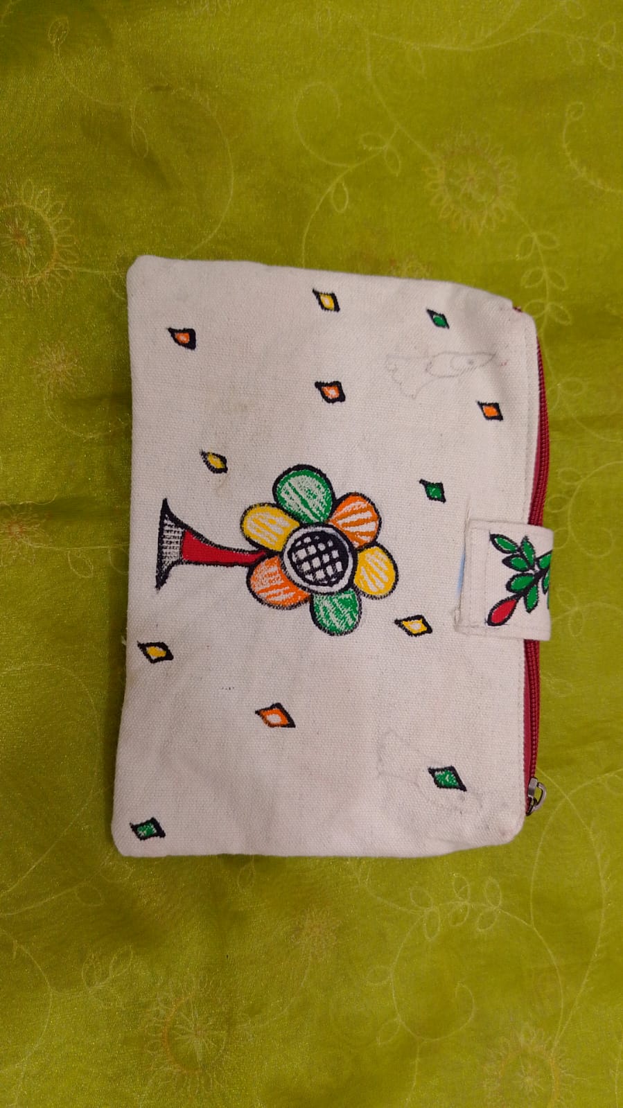 Pure canvas cotton small bag Mithila Panting Art thumb 1